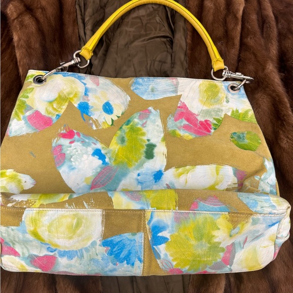 Alla Pugachova Made In Italy Hand painted suede leather bag - Picture 2 of 6
